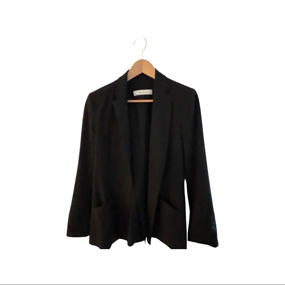 Zara Basic Black Blazer with pinstripe lining